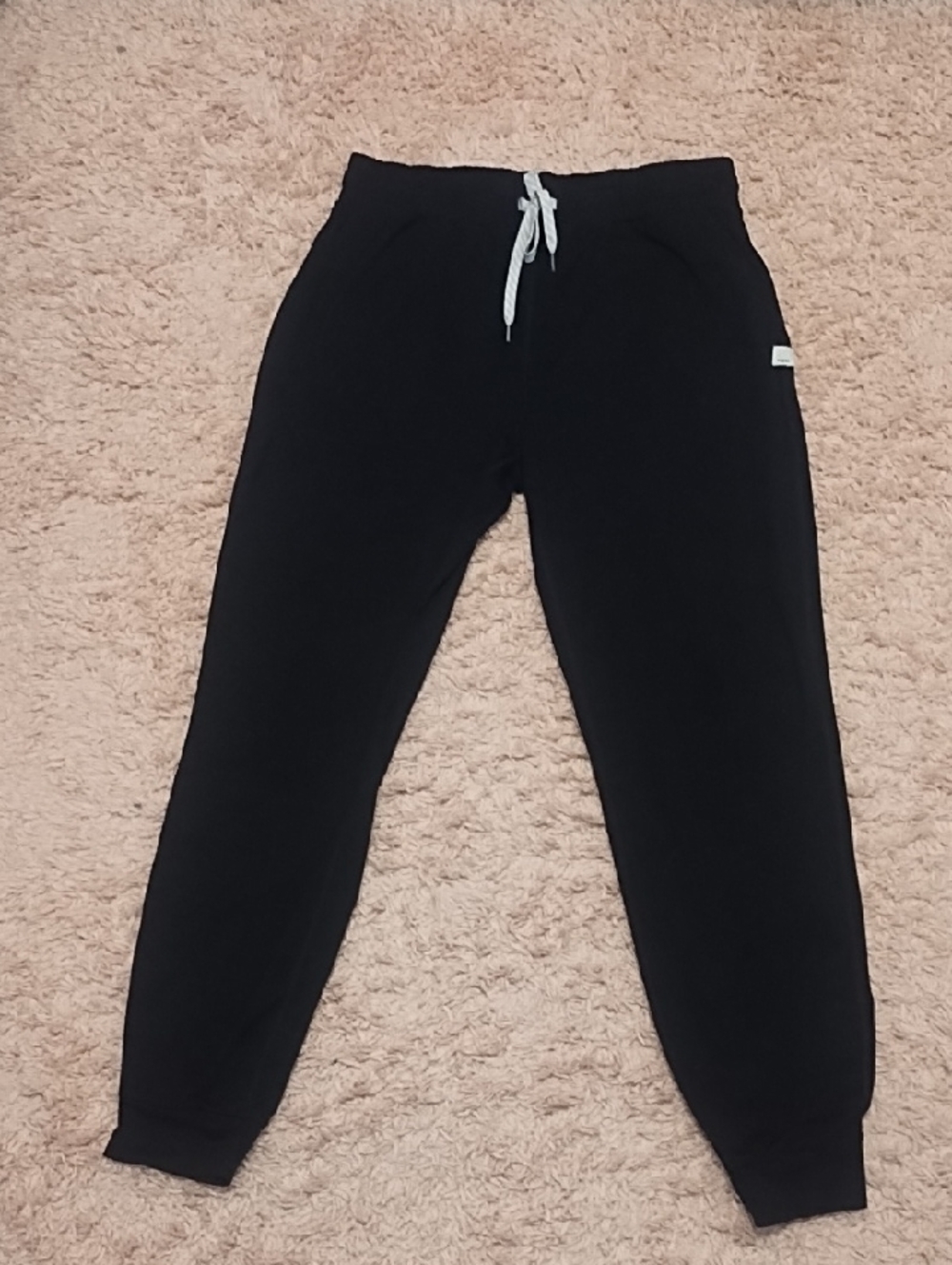Vuori Black Joggers with Light Gray Drawstring